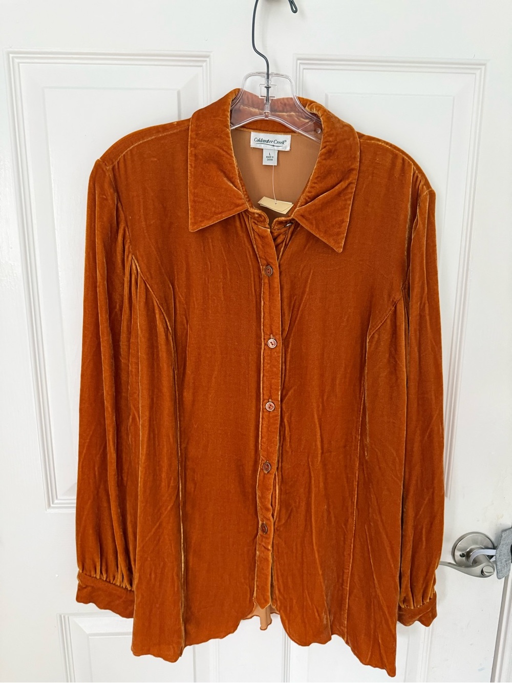 Coldwater Creek Velvet Button-Up size large